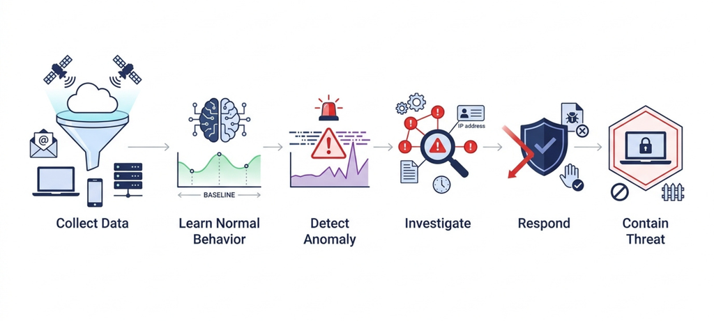 how Darktrace works with behavioral AI for threat detection and response